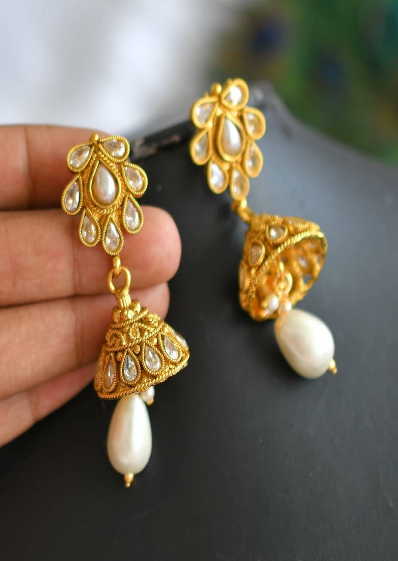 Antique pearl square pendant necklace set dj-01590