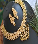 Gold tone bridal ad mango necklace set dj-01608