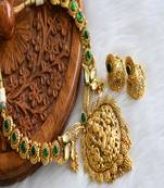 Antique green Lakshmi kundan necklace set dj-01815