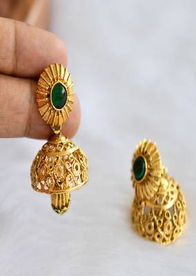 Antique green Lakshmi kundan necklace set dj-01815 2