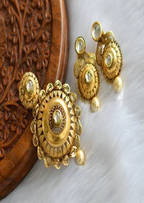 Antique kundan Pearl pendant set dj-01821 1