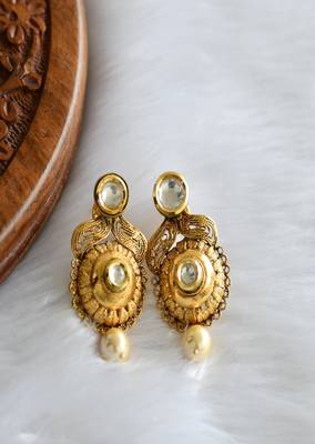 Antique kundan Pearl pendant set dj-01821 2