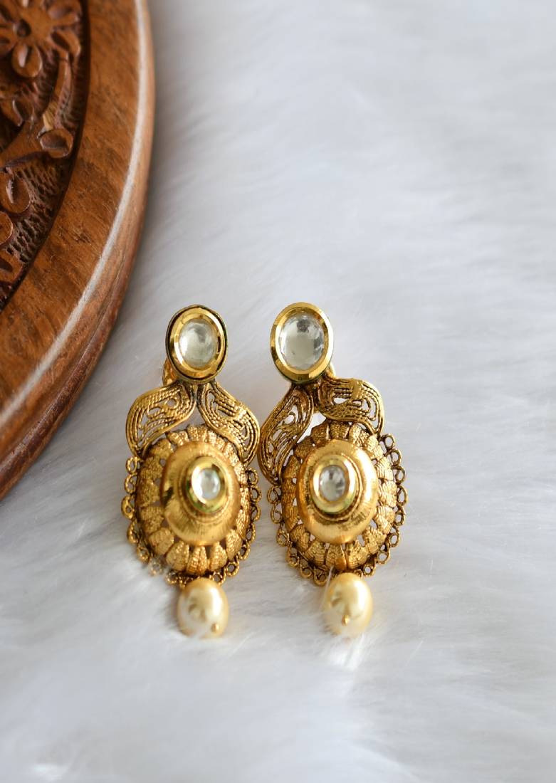 Antique kundan Pearl pendant set dj-01821