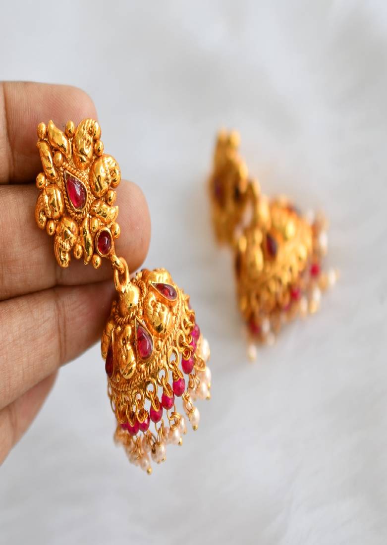Antique pink Lakshmi haar set dj-01849