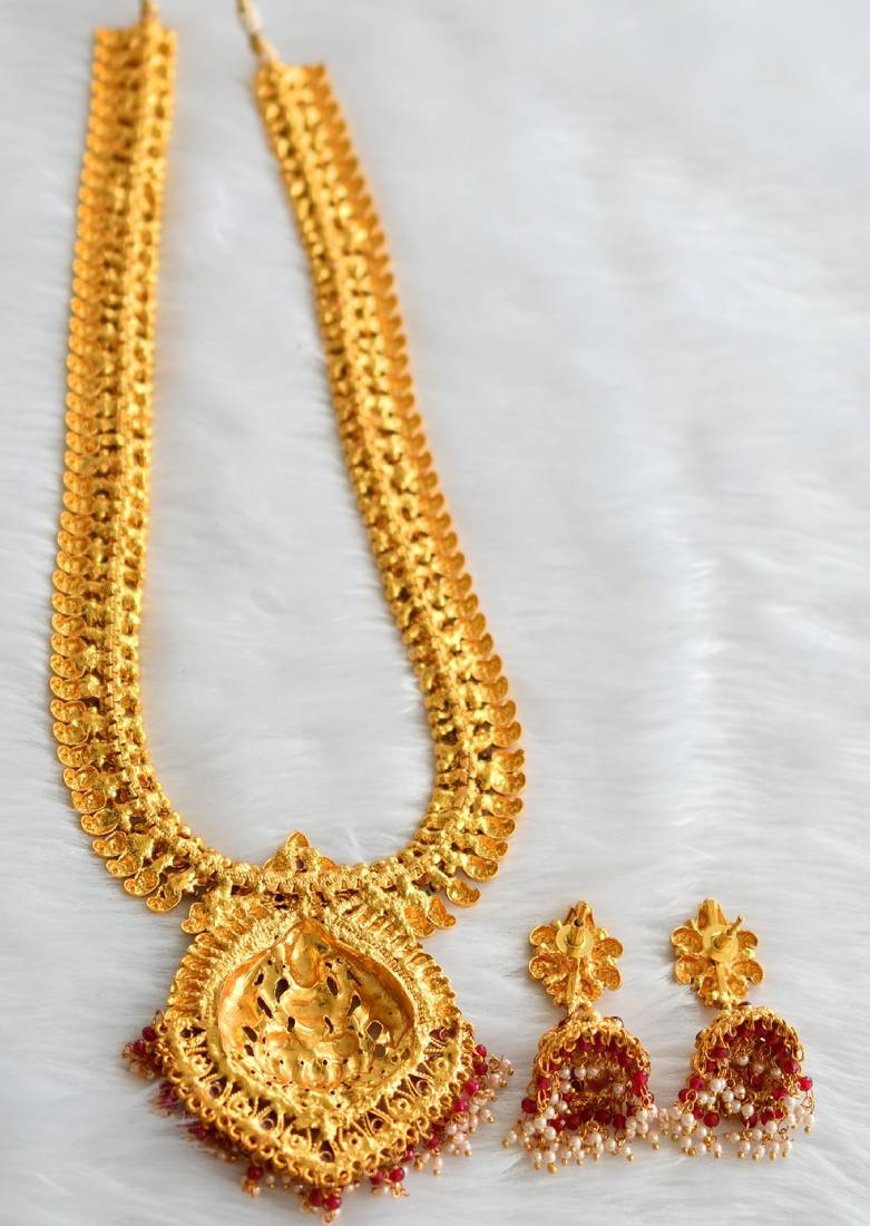 Antique pink Lakshmi haar set dj-01849