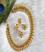 Gold tone Blue Necklace Set dj-01727