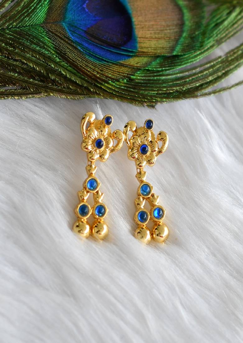 Gold tone Blue Necklace Set dj-01727