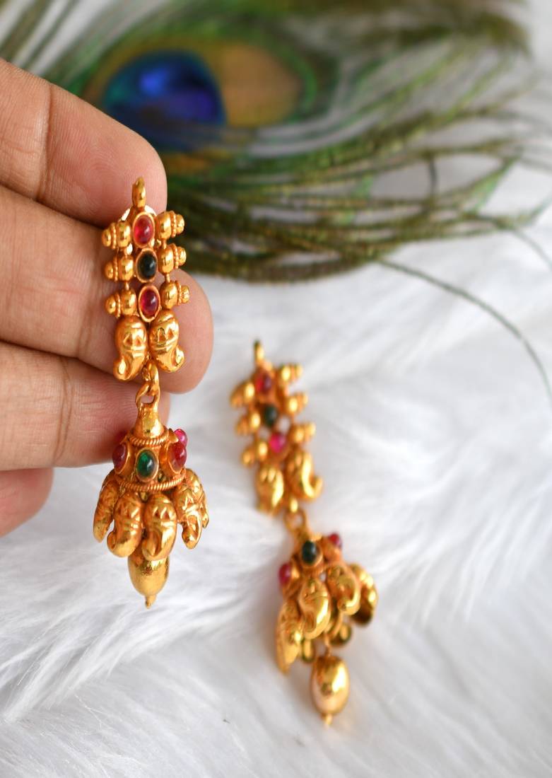 Antique kemp-green mango necklace set dj-01728