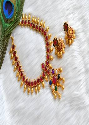 Antique multi colour necklace set dj-01791 1