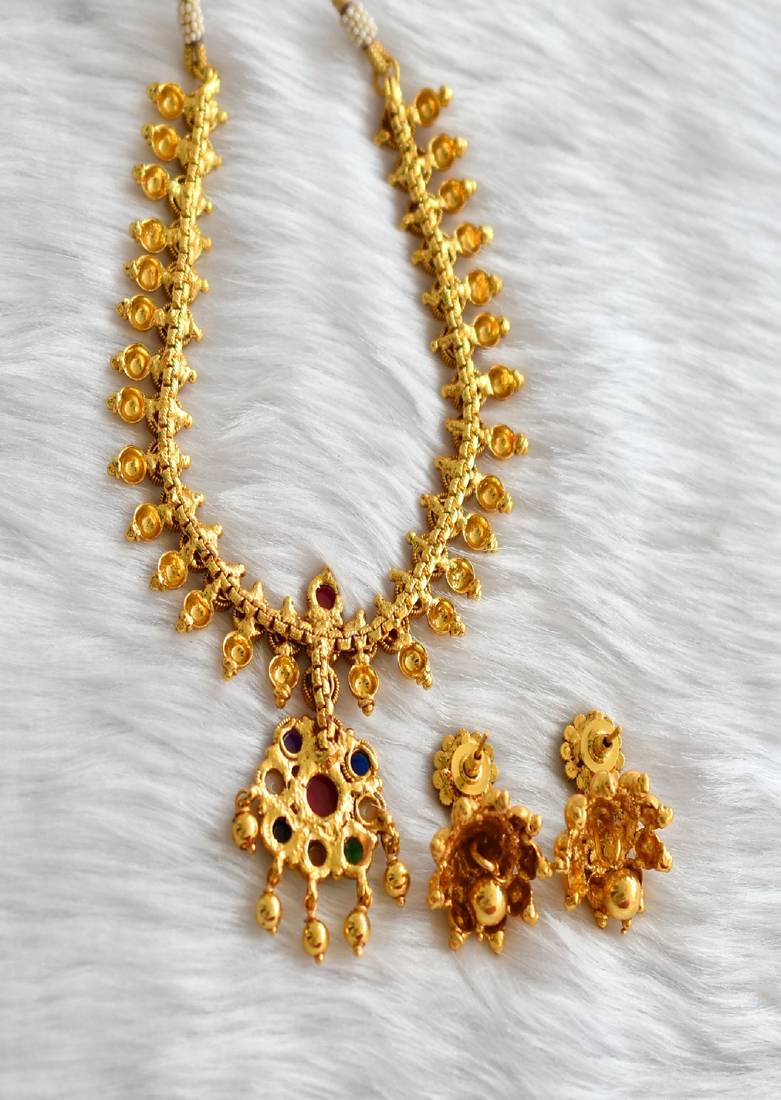 Antique multi colour necklace set dj-01791