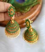 Antique royal green Jhumkkas dj-01702