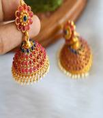 Antique royal kemp-blue Jhumkkas dj-01704