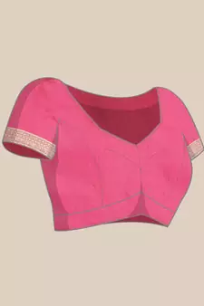 Pink Woven Poly silk blend Saree With Blouse