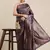 Navy Blue Woven Poly Silk Blend Saree With Blouse