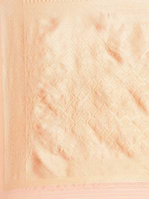 Peach Woven Poly silk blend Saree With Blouse 4