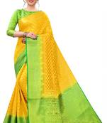 Mr & Mrs Creation Present Yellow  Colour Cotton Art Silk Saree With Designer Blouse Pic 