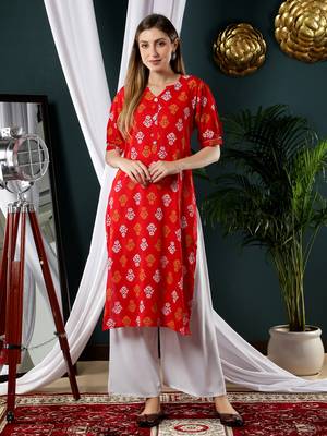 Red printed rayon kurtas-and-kurtis 1