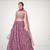 Fashionable Mauve Colored Organza Floral Printed Party Wear Lehenga Choli