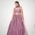 Fashionable Mauve Colored Organza Floral Printed Party Wear Lehenga Choli