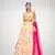 Attractive Cream Organza Digital Printed Party Wear Lehenga Choli