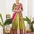 Parrot Green Banarasi semi stitched Lehenga & Unstitched Blouse With Dupatta