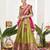 Parrot Green Banarasi semi stitched Lehenga & Unstitched Blouse With Dupatta