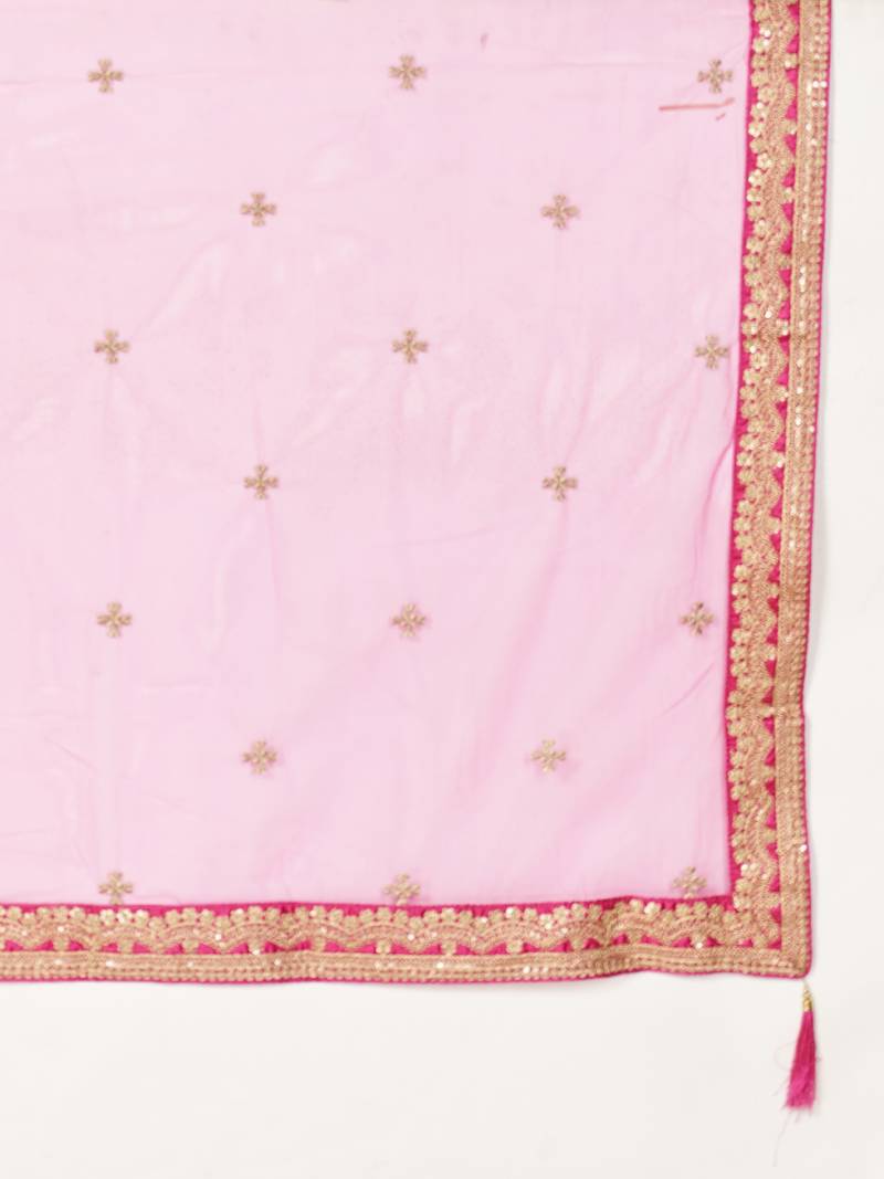 Parrot Green Banarasi semi stitched Lehenga & Unstitched Blouse With Dupatta