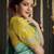 Turquoise woven silk saree with blouse