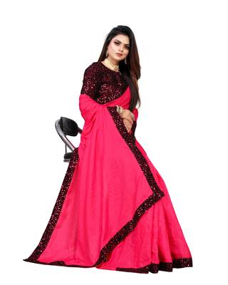 Pink Embroidered Silk Zari Saree With Blouse 2