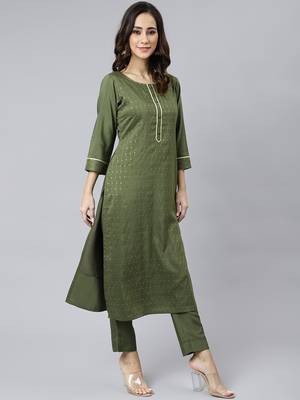 Green embroidered silk ethnic-kurtis 3