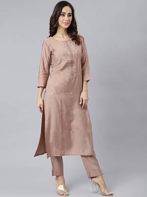 Pink embroidered viscose ethnic-kurtis 3