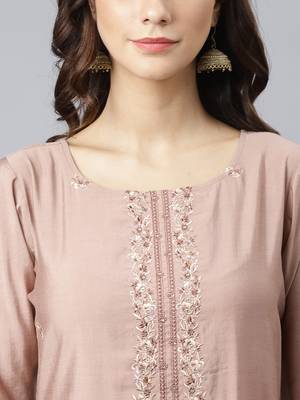 Pink embroidered viscose ethnic-kurtis 4