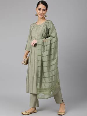 Green embroidered viscose ethnic-kurtis 2
