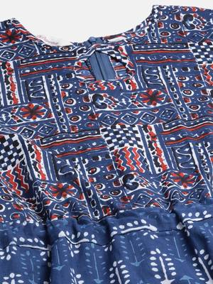 Blue printed poly cotton jumpsuits 2