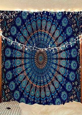  Bohemian Art Wall Hanging Bedspread Bedcover Beach Throw Blanket Yoga Mat Tapestry (Blue) 1
