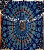  Bohemian Art Wall Hanging Bedspread Bedcover Beach Throw Blanket Yoga Mat Tapestry (Blue)