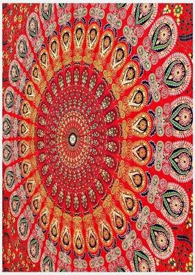  Bohemian Art Wall Hanging Bedspread Bedcover Beach Throw Blanket Yoga Mat Tapestry (RED) 1