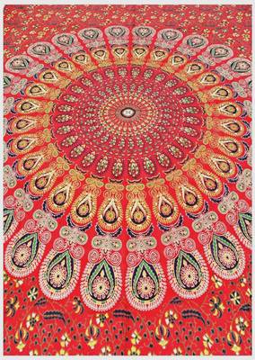  Bohemian Art Wall Hanging Bedspread Bedcover Beach Throw Blanket Yoga Mat Tapestry (RED) 3