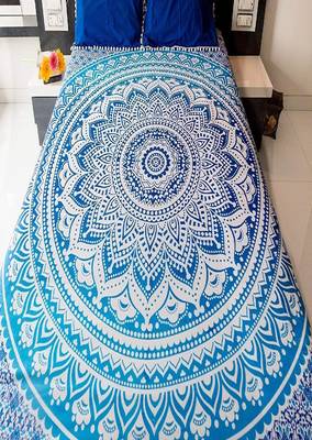 College Room Dorm Tapestry Single Bedsheet Beach Towel Picnic mat Decoration (Blue) 1