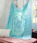 College Room Dorm Tapestry Single Bedsheet Beach Towel Picnic mat Decoration (GREEN)