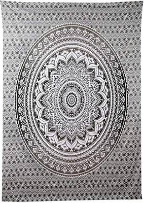 College Room Dorm Tapestry Single Bedsheet Beach Towel Picnic mat Decoration (BLACK) 1