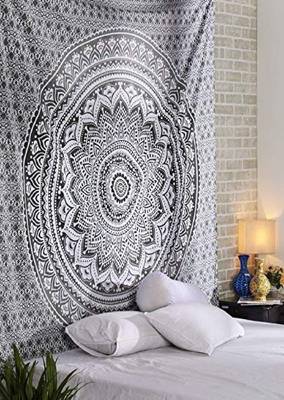 College Room Dorm Tapestry Single Bedsheet Beach Towel Picnic mat Decoration (BLACK) 2