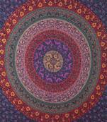 Double Bedsheet Psychedelic Boho Tie Dye Printed Bedspread (Purple)