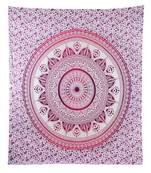 VKMarotia Traditional Rajasthani Print Decorative Double Bed Bedsheet,Bedcover,Wall Decor Hanging Sheet (PINK)