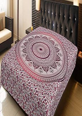 VKMarotia Traditional Rajasthani Print Decorative Double Bed Bedsheet,Bedcover,Wall Decor Hanging Sheet (PINK) 4