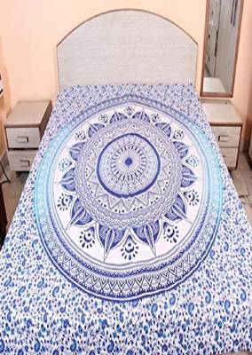 VKMarotia Traditional Rajasthani Print Decorative Double Bed Bedsheet,Bedcover,Wall Decor Hanging Sheet (BlUE) 1