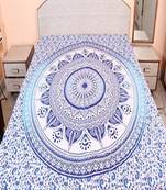 VKMarotia Traditional Rajasthani Print Decorative Double Bed Bedsheet,Bedcover,Wall Decor Hanging Sheet (BlUE)
