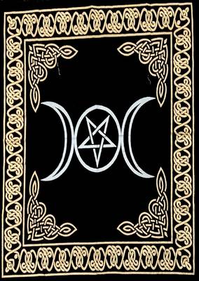 Top Cloth Wiccan Square Spiritual Sacred Cloth (Small, Triple Moon Goddess Silver)  2