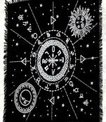 Top Cloth Wiccan Square Spiritual Sacred Cloth (Small, 12 Constellation Black Silver