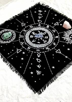 Top Cloth Wiccan Square Spiritual Sacred Cloth (Large, 12 Constellation Black Silver)  4
